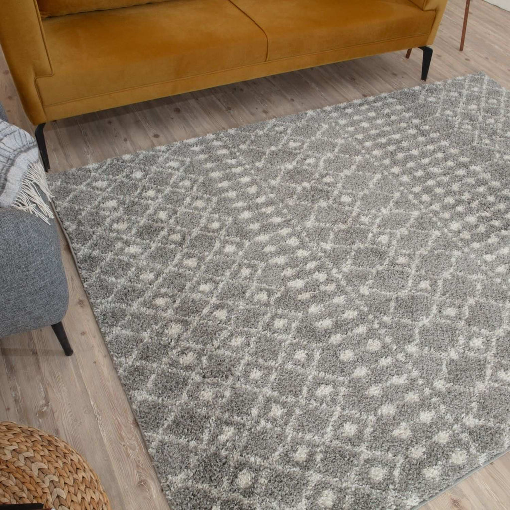 Moroccan Shaggy Rug, Grey 1010