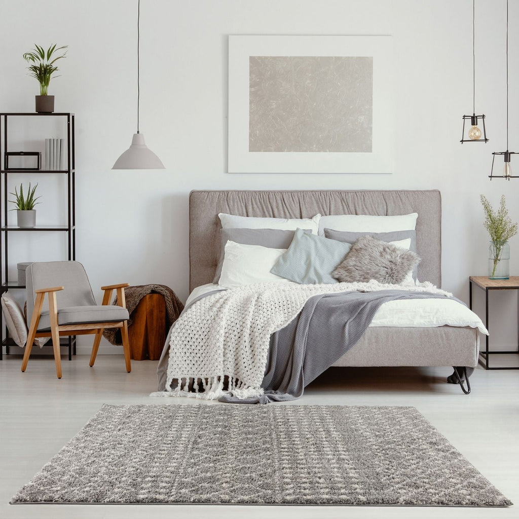 Moroccan Shaggy Rug, Grey 1010