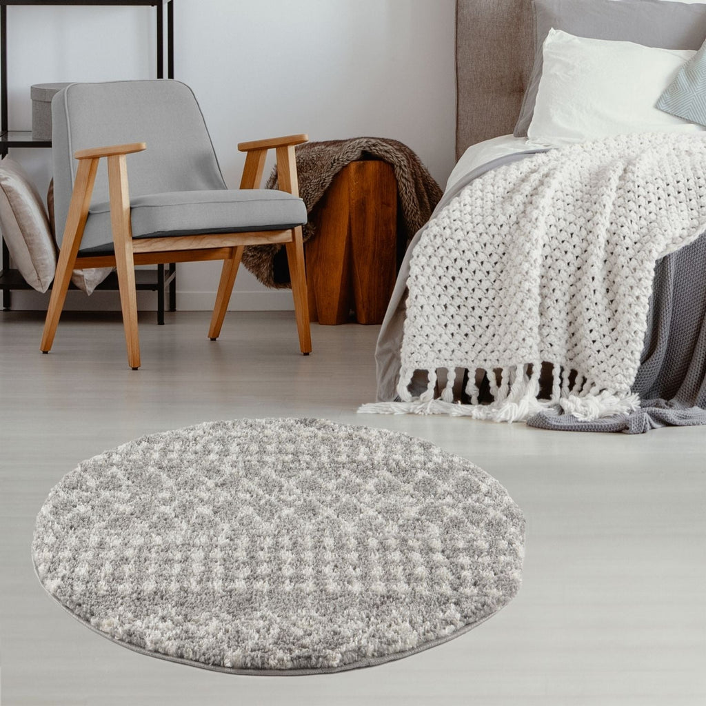 Moroccan Shaggy Rug, Grey 1010
