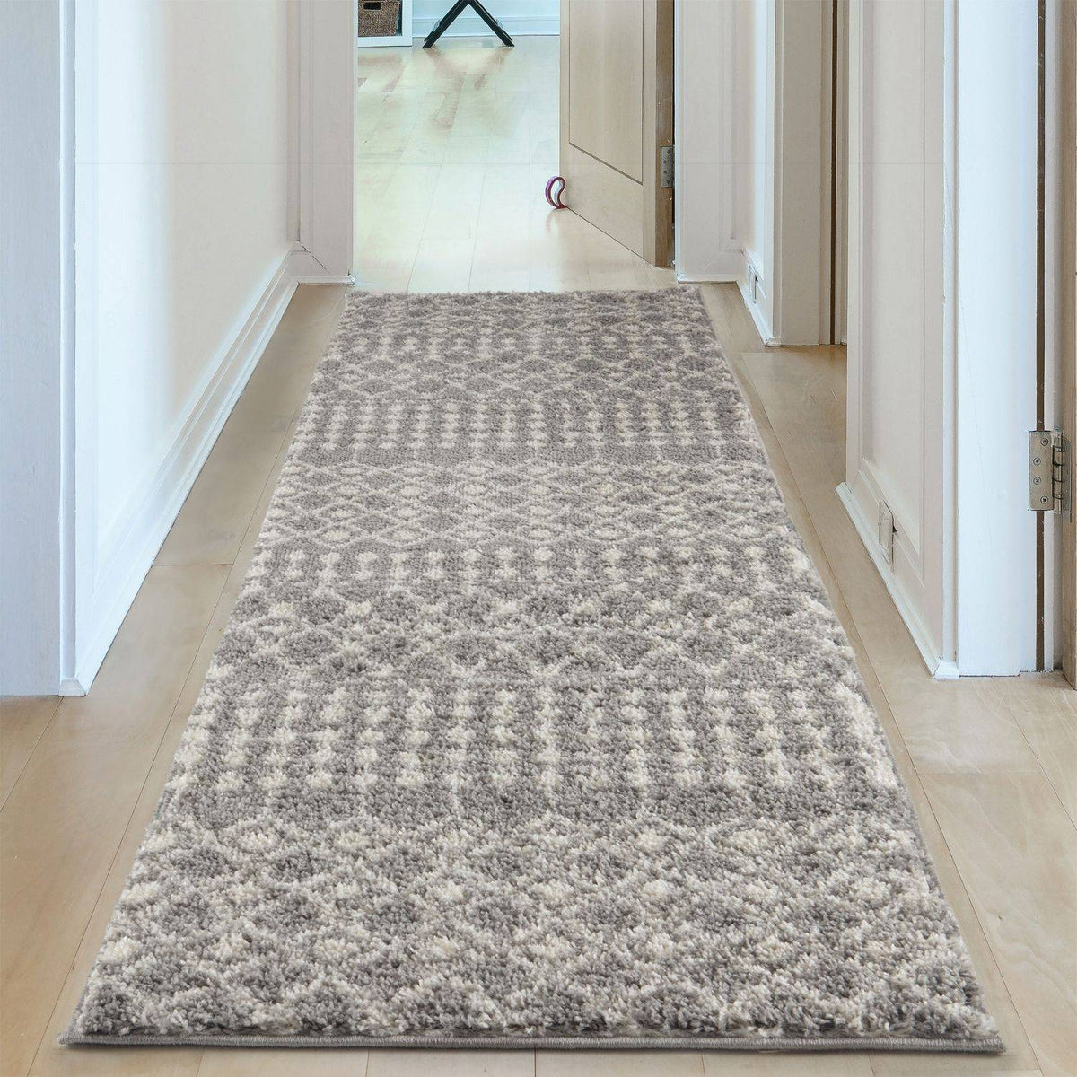 Moroccan Shaggy Rug, Grey 1010