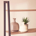 Small Cream Ribbed Ceramic Vase