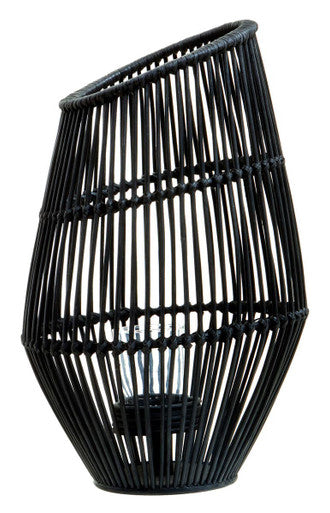 Large Black Rattan Lantern