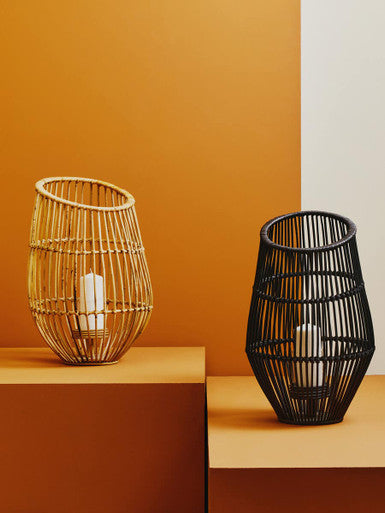 Large Black Rattan Lantern