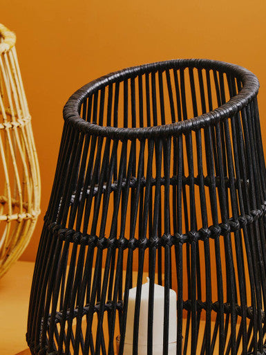 Large Black Rattan Lantern