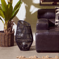 Large Black Rattan Lantern