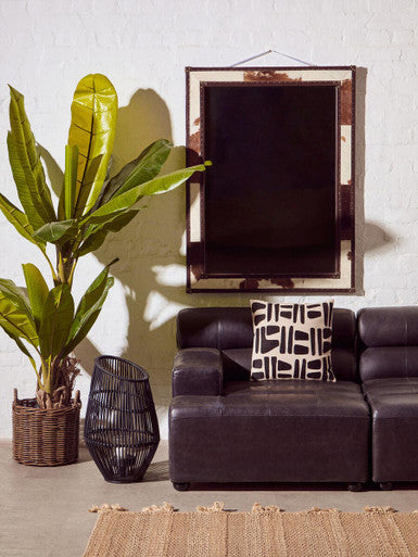 Large Black Rattan Lantern