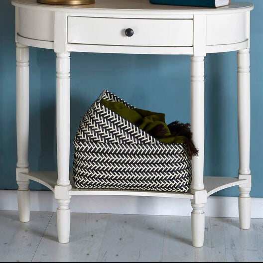 Set of 5 Woven Storage Baskets, Black and White