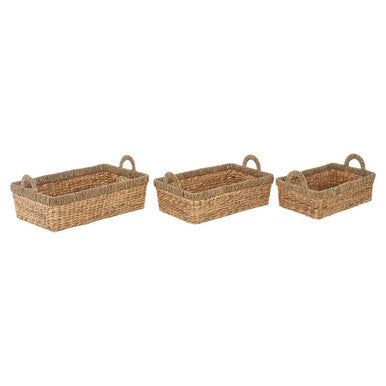 Seagrass Storage Baskets with Handles, Set of 3