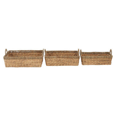 Seagrass Storage Baskets with Handles, Set of 3