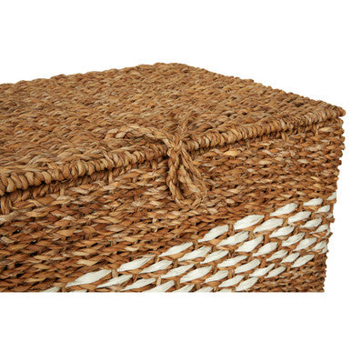 Rectangular Seagrass Storage Baskets with Lids, Set of 3