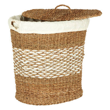 Lidi Oval Seagrass Storage Basket with Lid
