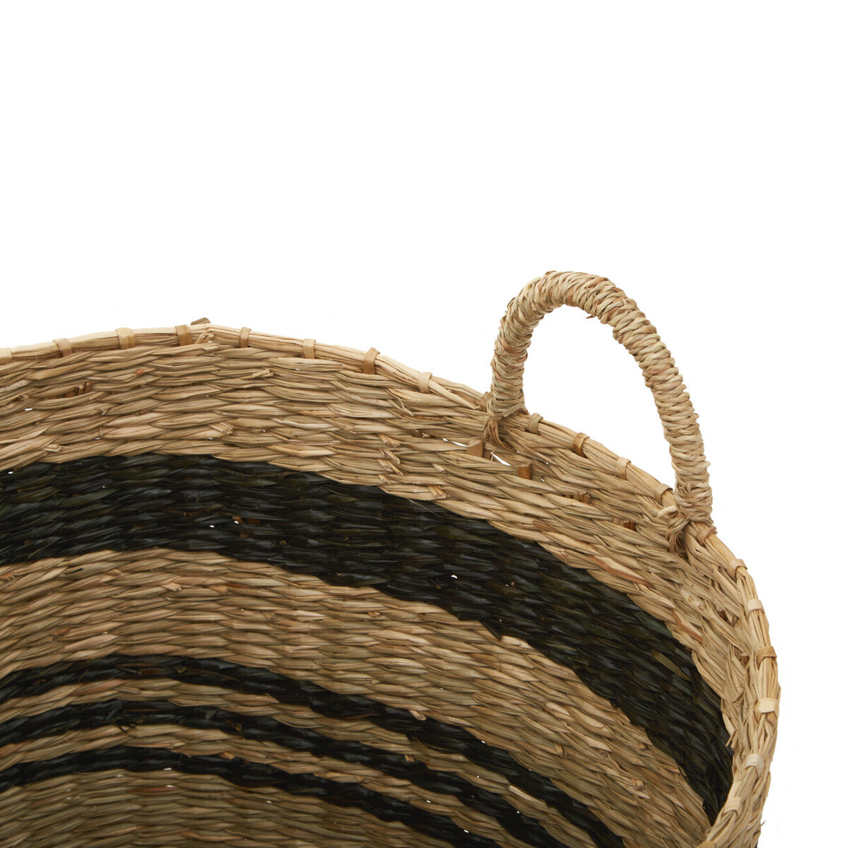 Arles Black and Natural Seagrass Storage Baskets, Set of 2