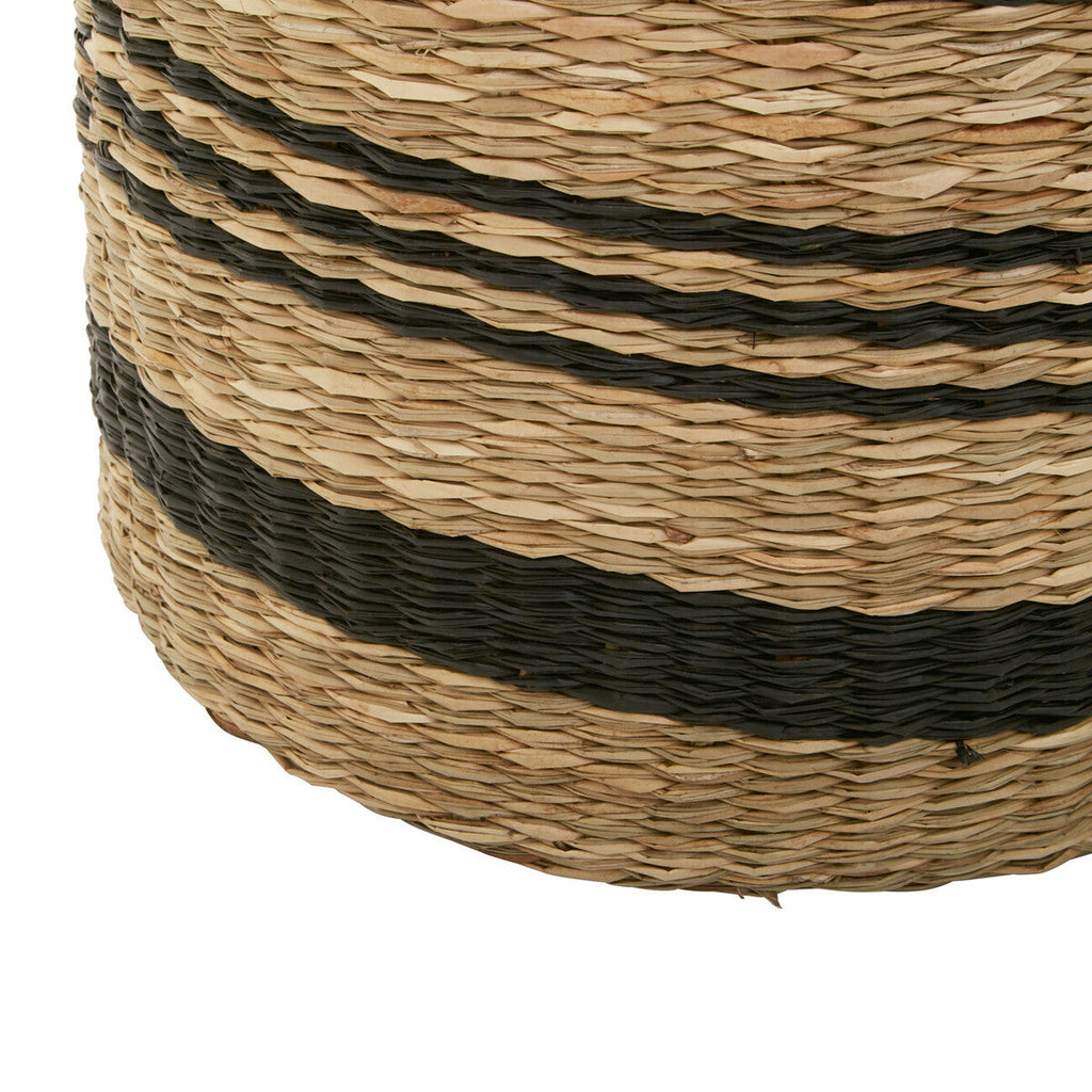 Arles Black and Natural Seagrass Storage Baskets, Set of 2
