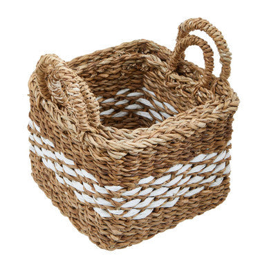 Square Seagrass Storage Baskets, Set of 2