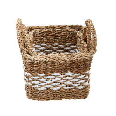 Square Seagrass Storage Baskets, Set of 2