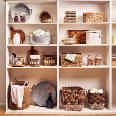 Square Seagrass Storage Baskets, Set of 2