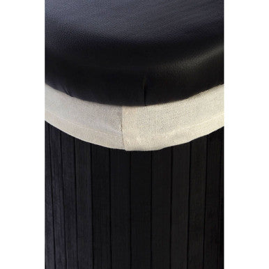 Bambi Black Bamboo Storage Ottomans, Set of 2