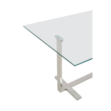 Alvea Clear Glass Coffee Table, Gold and Silver Frame