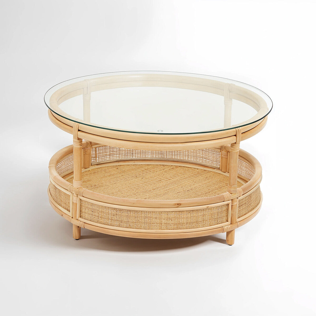 Mataram Rattan Coffee Table with Glass Top