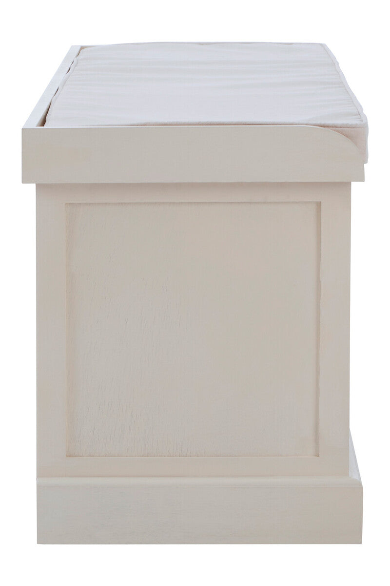 Heritage White Rattan Storage Bench with 3 Drawers