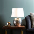 Amiya Dimple Table Lamp, Beige Shade