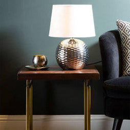 Amiya Dimple Table Lamp, Beige Shade