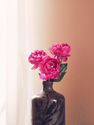 Artificial Fuchsia Peony Stem, 65cm