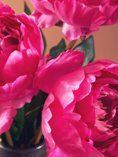Artificial Fuchsia Peony Stem, 65cm