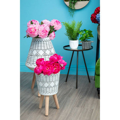 Artificial Fuchsia Peony Stem, 65cm