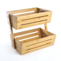 Bamboo 2-Tier Storage Basket