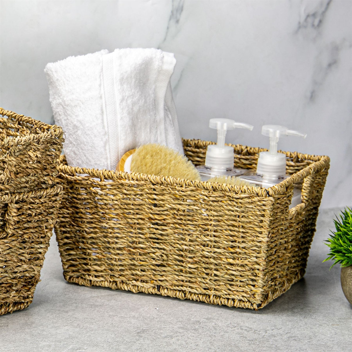Natural Seagrass Storage Baskets, Set of 3