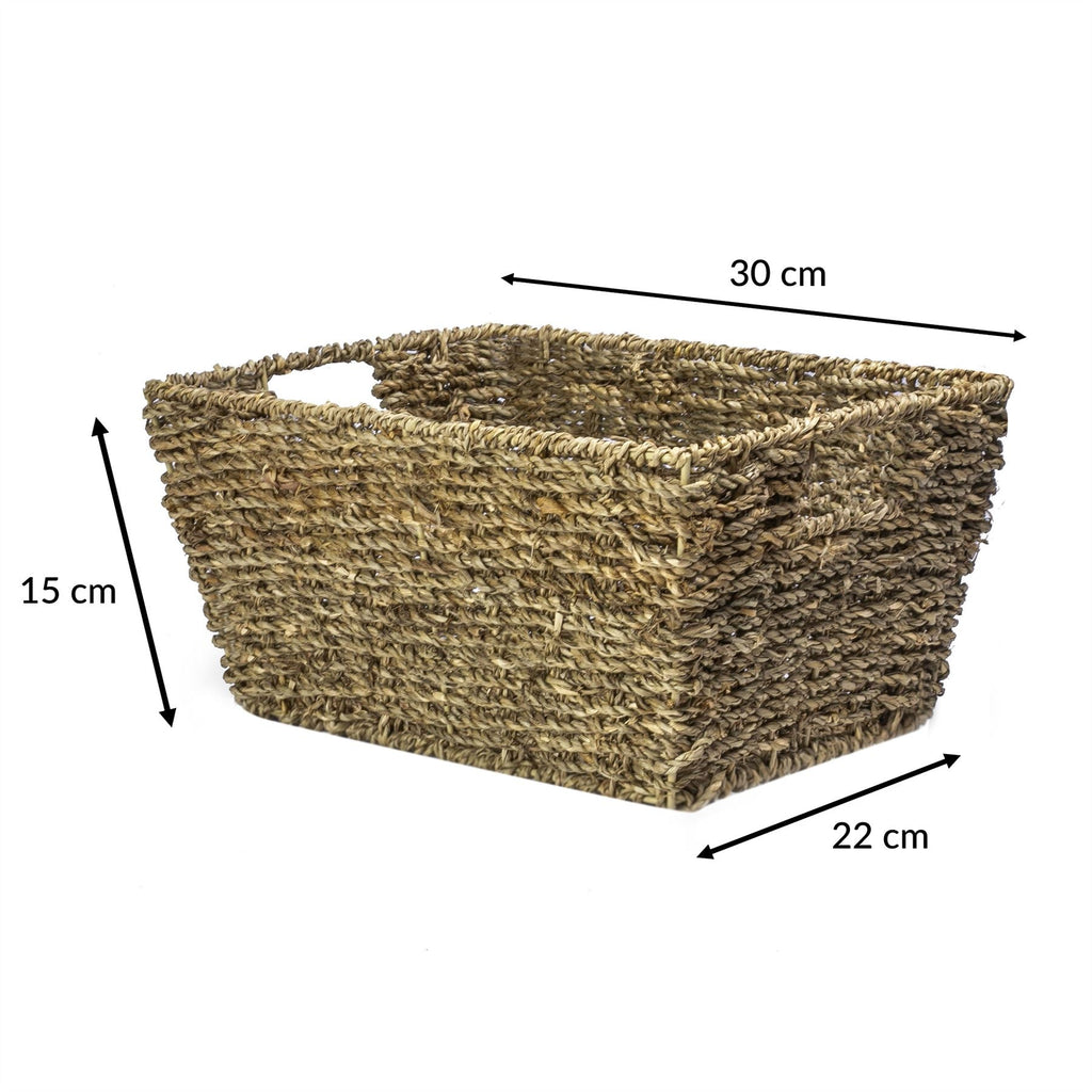 Natural Seagrass Storage Baskets, Set of 3