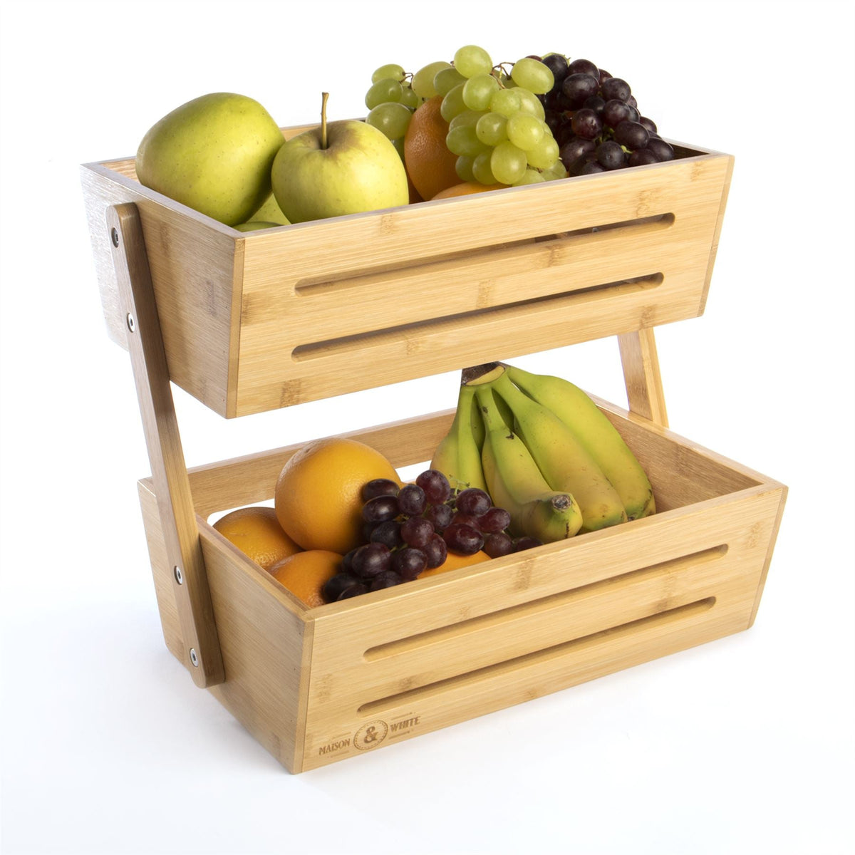 Bamboo 2-Tier Storage Basket