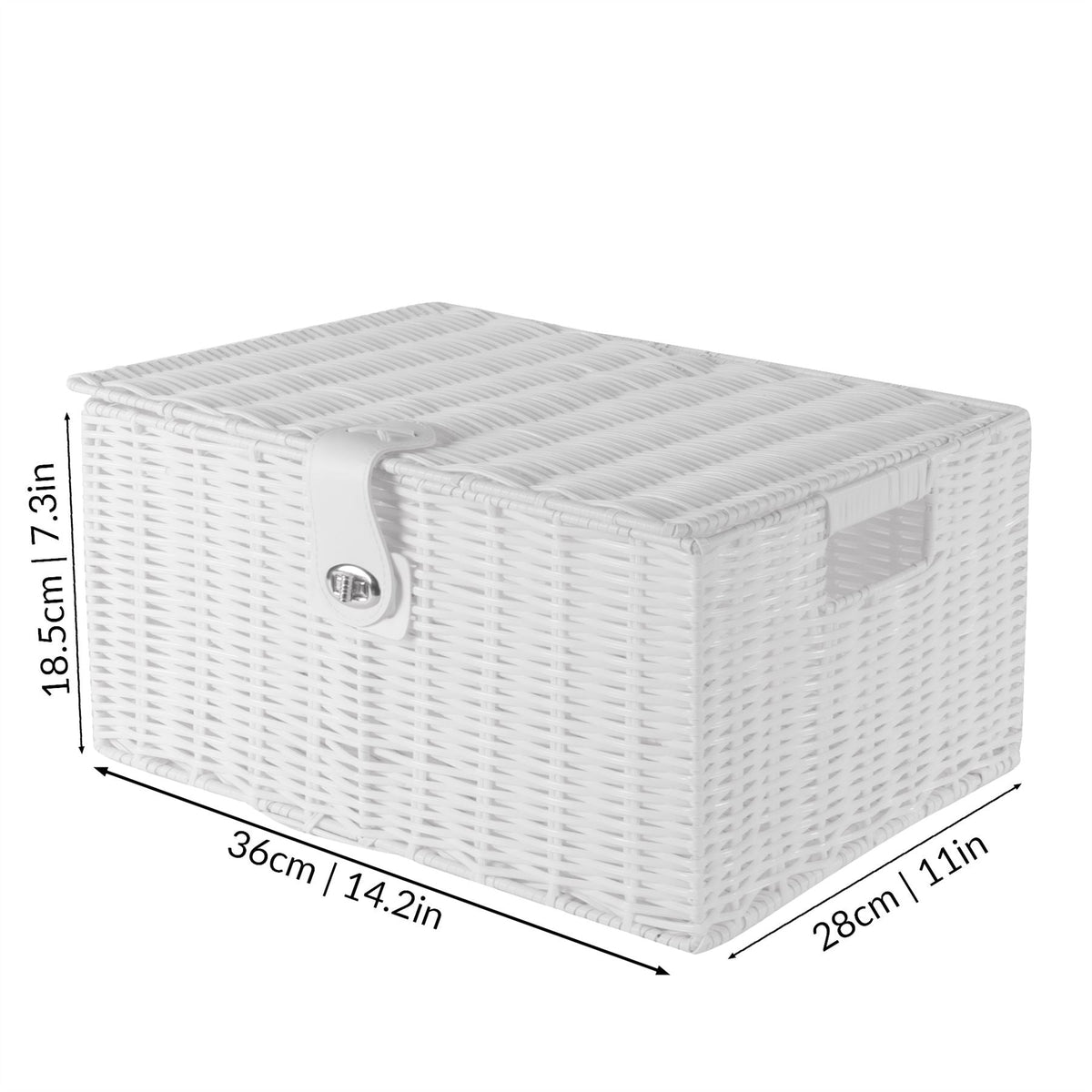 Resin Woven Storage Baskets, Set of 3, White