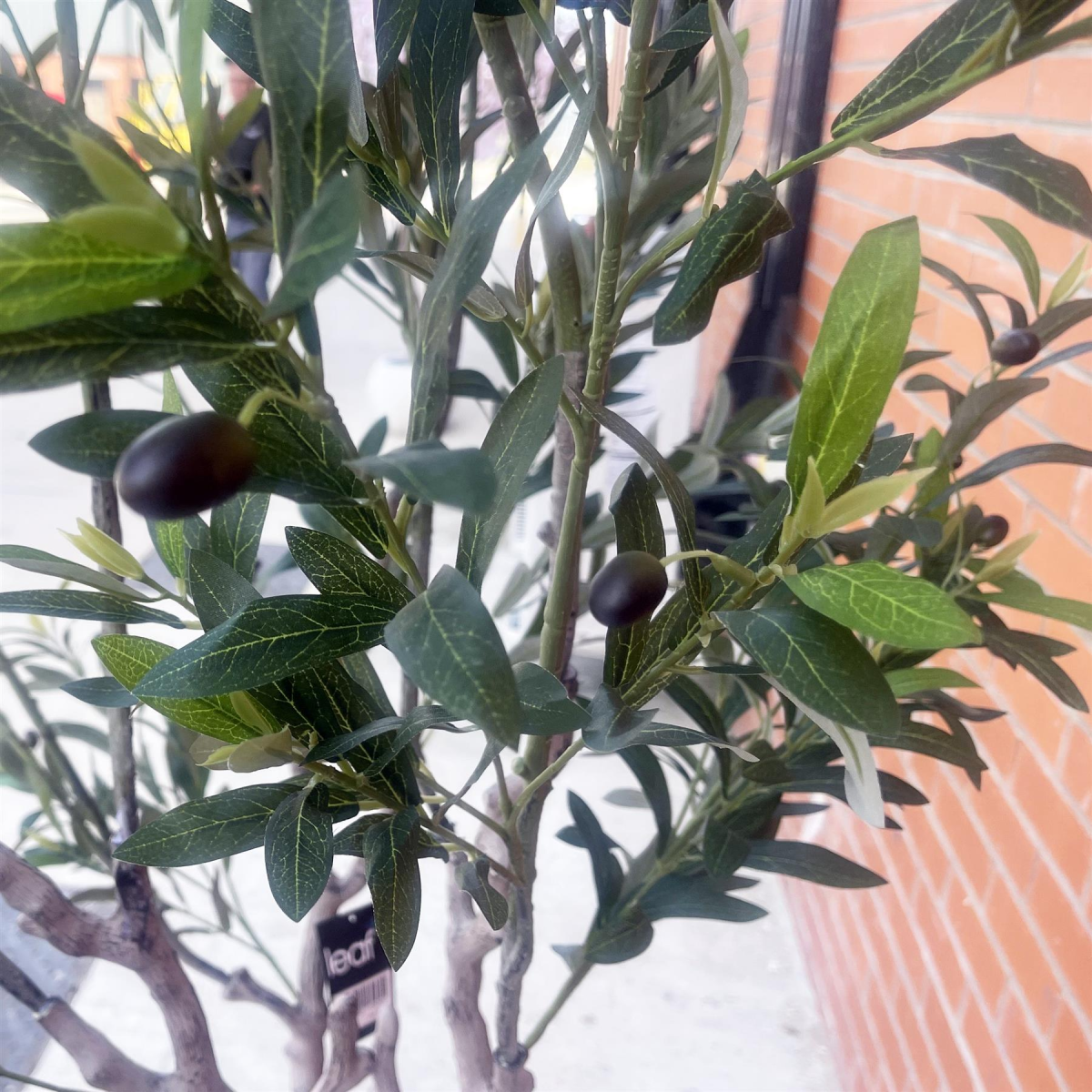 XXL Artificial Olive Tree with Stone-Effect Planter, 200cm