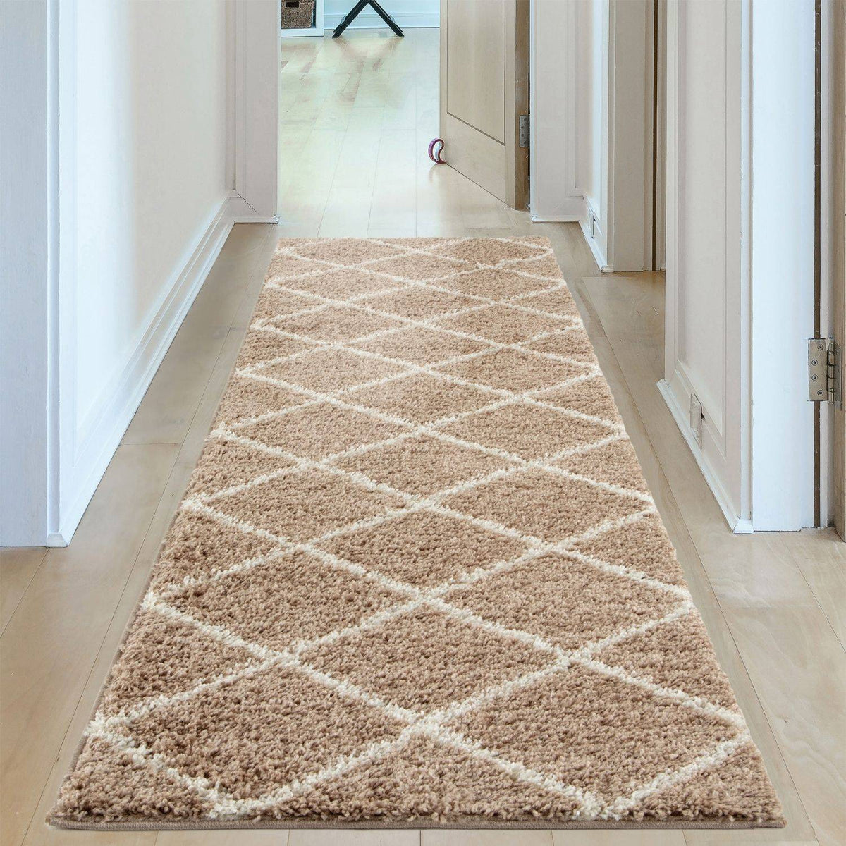 Moroccan Beige Shaggy Rug