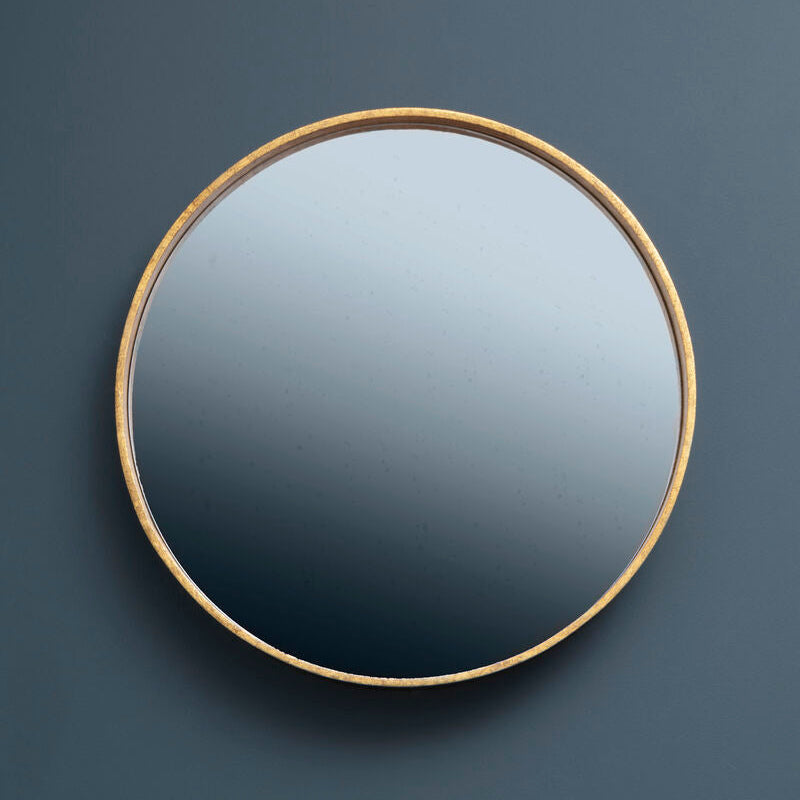 Round Wall Mirror, Antique Gold Frame