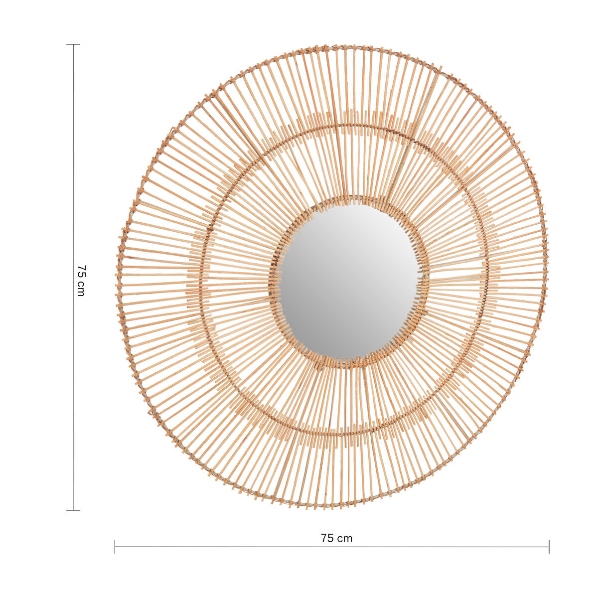 Natural Rattan Sunburst Wall Mirror