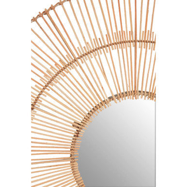 Natural Rattan Sunburst Wall Mirror