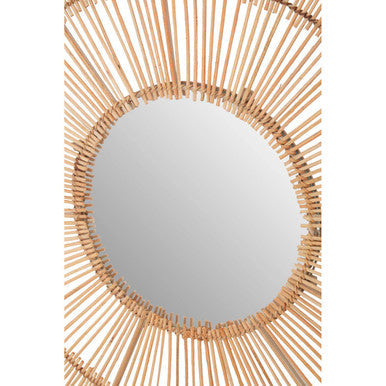 Natural Rattan Sunburst Wall Mirror