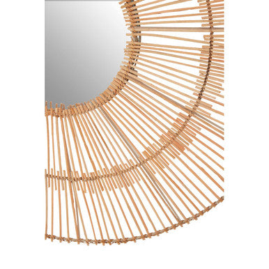 Natural Rattan Sunburst Wall Mirror