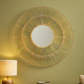 Natural Rattan Sunburst Wall Mirror