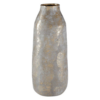 Large Grey and Gold Ceramic Vase