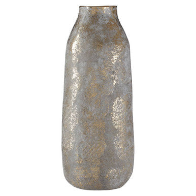 Large Grey and Gold Ceramic Vase