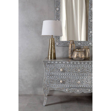 Large Grey and Gold Ceramic Vase