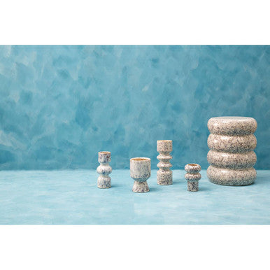 Large Beige Speckled Stoneware Vase