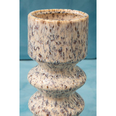 Large Beige Speckled Stoneware Vase