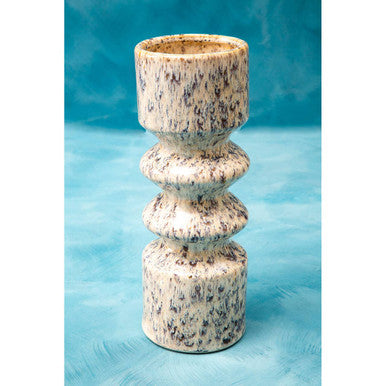 Large Beige Speckled Stoneware Vase