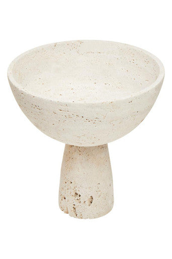 Travertine Pedestal Decorative Bowl