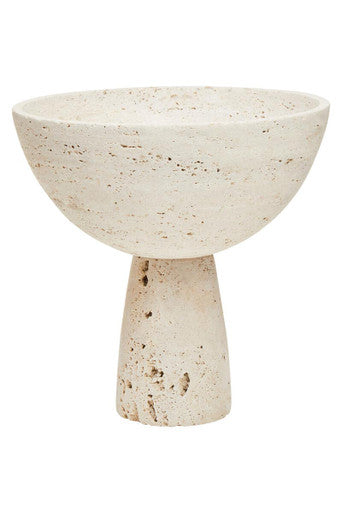 Travertine Pedestal Decorative Bowl